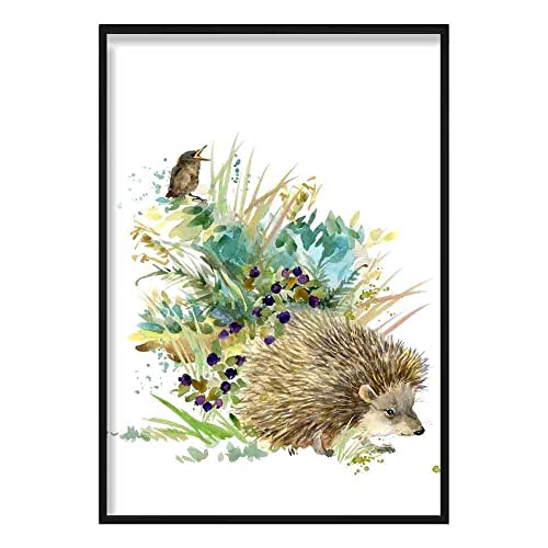 Artze Wall Art Baby Igel Aquarell Poster 40cm Breite x 50cm Höhe von Artze Wall Art