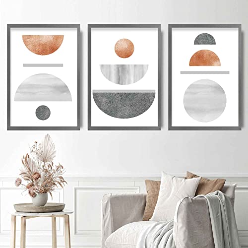 Artze Wall Art Geometrische Kunstdrucke in Grau und Kupfer, 3-teiliges Set, 50 cm Breite x 70 cm Höhe Artze Wall Art Geometrische Kunstdrucke in Grau und Kupfer, 3-teiliges Set, 50 cm Breite x 70 cm Höhe von Artze Wall Art