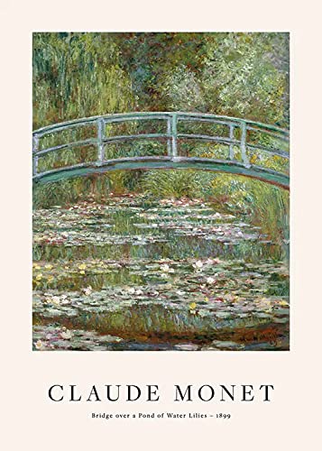 Artze Wall Art Monet Bridge over a Pond of Water Lillies Kunstdruck, A3 von Artze Wall Art