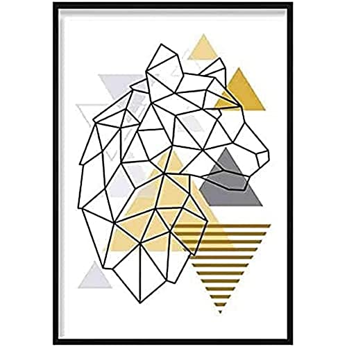 Artze Wall Art Tiger Head Looking Right Abstrakt Geometrisch Skandinavisch Poster, 50cm Breite x 70cm Höhe, gelb/grau Artze Wall Art Tiger Head Looking Right Abstrakt Geometrisch Skandinavisch Poster, 50cm Breite x 70cm Höhe, gelb/grau von Artze Wall Art
