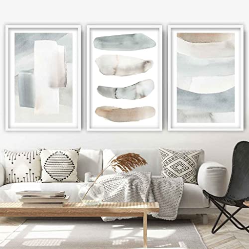 Artze Wall Art Wandbild mit Aquarellstrichen, A3, beige/grau von Artze Wall Art