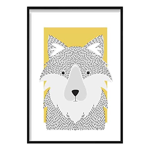 Artze Wall Art Wolf Sketch Style Kinderzimmer Poster, 50 cm Breite x 70 cm Höhe, Gelb Artze Wall Art Wolf Sketch Style Kinderzimmer Poster, 50 cm Breite x 70 cm Höhe, Gelb von Artze Wall Art