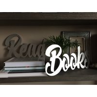 Industrielle Metallausschnittbuchstaben in Schreibschrift, Personalisierte Buchstaben, Bücher, Lesen, Café Oder Benutzerdefinierte Aluminiumschilder von ArtzoneSigns