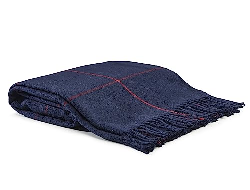 Arus Highlands Collection Überwurfdecke aus Acryl mit Schottenkaro-Design, Queen-Size-Größe, Marineblau-Rot, 152,4 x 203,2 cm von Arus