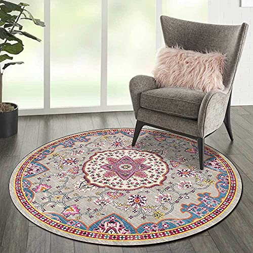 Arvella Rug Teppich Rund Wohnzimmer Waschbar Kurzflor rutschfest,für Schlafzimmer,Küche,Büro und Flur Retro Muster Lila, Ø100cm Arvella Rug Teppich Rund Wohnzimmer Waschbar Kurzflor rutschfest,für Schlafzimmer,Küche,Büro und Flur Retro Muster Lila, Ø100cm von Arvella Rug