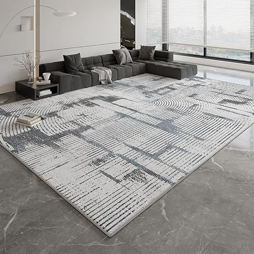 Arvella Rug Teppich Wohnzimmer Große 160 x 280 cm, Kurzflor Schlafzimmer Teppich, Waschbar mit Anti Rutsch für Küche und Esszimmer Modernes Abstraktes Tintenstilgrau Arvella Rug Teppich Wohnzimmer Große 160 x 280 cm, Kurzflor Schlafzimmer Teppich, Waschbar mit Anti Rutsch für Küche und Esszimmer Modernes Abstraktes Tintenstilgrau von Arvella Rug