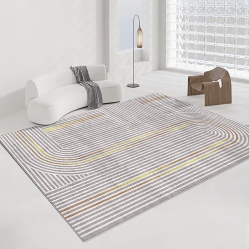 Arvella Rug Teppich Wohnzimmer Große 200 x 250 cm, Waschbarer Kurzflor Teppich rutschfest für Schlafzimmer, Esszimmer und Küche Moderne Abstrakte Geometrische Linien Grau Arvella Rug Teppich Wohnzimmer Große 200 x 250 cm, Waschbarer Kurzflor Teppich rutschfest für Schlafzimmer, Esszimmer und Küche Moderne Abstrakte Geometrische Linien Grau von Arvella Rug