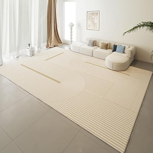 Arvella Rug Teppich Wohnzimmer Große 200 x 290 cm, Schlafzimmer Esszimmer Teppich, Waschbar rutschfest und Kurzflor für die Küche Moderne Abstrakte Linien Beige Arvella Rug Teppich Wohnzimmer Große 200 x 290 cm, Schlafzimmer Esszimmer Teppich, Waschbar rutschfest und Kurzflor für die Küche Moderne Abstrakte Linien Beige von Arvella Rug