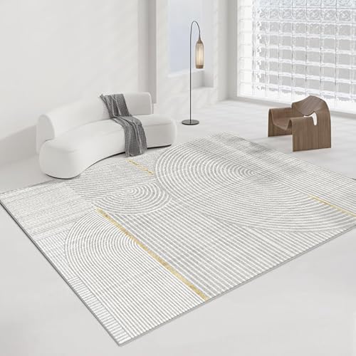 Arvella Rug Teppich Wohnzimmer Große 200 x 290 cm, Schlafzimmer Esszimmer Teppich, Waschbar rutschfest und Kurzflor für die Küche Moderne Abstrakte Linien Grau Arvella Rug Teppich Wohnzimmer Große 200 x 290 cm, Schlafzimmer Esszimmer Teppich, Waschbar rutschfest und Kurzflor für die Küche Moderne Abstrakte Linien Grau von Arvella Rug