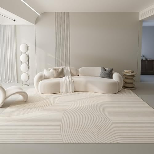 Arvella Rug Teppich Wohnzimmer Waschbar 100 x 160 cm, Maschinenwaschbar und rutschfest, für Schlafzimmer, Bad, Büro und Küche Geometrische Linien Beige Arvella Rug Teppich Wohnzimmer Waschbar 100 x 160 cm, Maschinenwaschbar und rutschfest, für Schlafzimmer, Bad, Büro und Küche Geometrische Linien Beige von Arvella Rug
