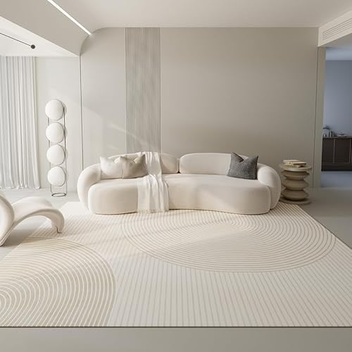 Arvella Rug Teppich Wohnzimmer Waschbar 110 x 150 cm, rutschfest und Waschbar, geeignet für Schlafzimmer, Bad, Küche, Flur, Esszimmer Geometrische Linien Beige Arvella Rug Teppich Wohnzimmer Waschbar 110 x 150 cm, rutschfest und Waschbar, geeignet für Schlafzimmer, Bad, Küche, Flur, Esszimmer Geometrische Linien Beige von Arvella Rug
