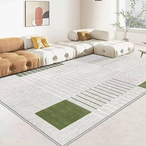 Arvella Rug Teppich Wohnzimmer Waschbar 150 x 200 cm, Kurzflor Teppich Schlafzimmer, waschbar für Küche, Bad und Esszimmer Modernes Geometrisches Grün Arvella Rug Teppich Wohnzimmer Waschbar 150 x 200 cm, Kurzflor Teppich Schlafzimmer, waschbar für Küche, Bad und Esszimmer Modernes Geometrisches Grün von Arvella Rug
