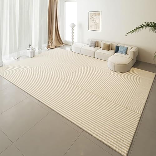 Arvella Rug Teppich Wohnzimmer Waschbar 160 x 200 cm, Waschbarer Kurzflor Teppich für Wohnzimmer, Küche und gemütliches Esszimmer Moderne Abstrakte Linien Beige Arvella Rug Teppich Wohnzimmer Waschbar 160 x 200 cm, Waschbarer Kurzflor Teppich für Wohnzimmer, Küche und gemütliches Esszimmer Moderne Abstrakte Linien Beige von Arvella Rug