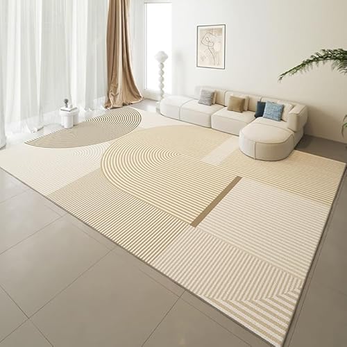 Arvella Rug Teppich Wohnzimmer Waschbar 160 x 200 cm, Waschbarer Kurzflor Teppich für Wohnzimmer, Küche und gemütliches Esszimmer Moderne Abstrakte Linien Beige Arvella Rug Teppich Wohnzimmer Waschbar 160 x 200 cm, Waschbarer Kurzflor Teppich für Wohnzimmer, Küche und gemütliches Esszimmer Moderne Abstrakte Linien Beige von Arvella Rug