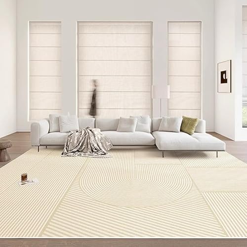 Arvella Rug Teppich Wohnzimmer Waschbar 70 x 140 cm, Kurzflor mit Anti Rutsch Unterseite, für Schlafzimmer, Büro, Küche und Esszimmer Moderne Abstrakte Linien Beige Arvella Rug Teppich Wohnzimmer Waschbar 70 x 140 cm, Kurzflor mit Anti Rutsch Unterseite, für Schlafzimmer, Büro, Küche und Esszimmer Moderne Abstrakte Linien Beige von Arvella Rug