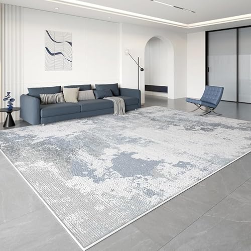 Arvella Rug Teppich Wohnzimmer Waschbar 70 x 140 cm, Kurzflor mit Anti Rutsch Unterseite, für Schlafzimmer, Büro, Küche und Esszimmer Moderne Abstrakte Tinte Stil Blau von Arvella Rug