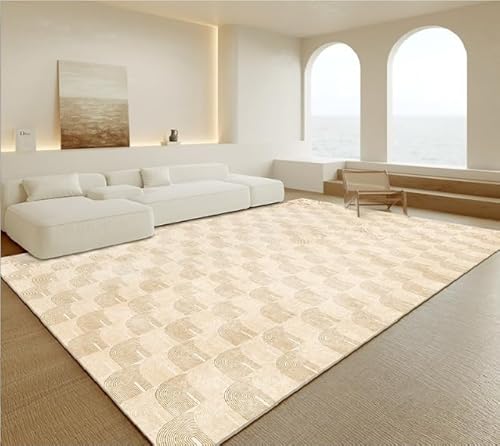 Arvella Rug Teppich Wohnzimmer Waschbar 70 x 140 cm, Kurzflor mit Anti Rutsch Unterseite, für Schlafzimmer, Büro, Küche und Esszimmer Moderne Geometrische Linien Beige Arvella Rug Teppich Wohnzimmer Waschbar 70 x 140 cm, Kurzflor mit Anti Rutsch Unterseite, für Schlafzimmer, Büro, Küche und Esszimmer Moderne Geometrische Linien Beige von Arvella Rug