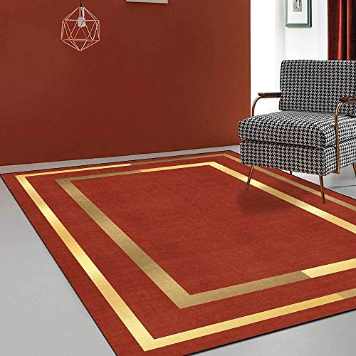 Arvella Rug Teppich Wohnzimmer Waschbar 70 x 140 cm, Kurzflor mit Anti Rutsch Unterseite, für Schlafzimmer, Büro, Küche und Esszimmer Moderne Geometrische Linien Rot Arvella Rug Teppich Wohnzimmer Waschbar 70 x 140 cm, Kurzflor mit Anti Rutsch Unterseite, für Schlafzimmer, Büro, Küche und Esszimmer Moderne Geometrische Linien Rot von Arvella Rug