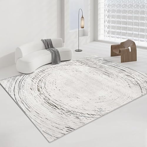 Arvella Rug Teppich Wohnzimmer Waschbar 70 x 140 cm, Kurzflor mit Anti Rutsch Unterseite, für Schlafzimmer, Büro, Küche und Esszimmer Modernes Abstraktes Tintenstilgrau von Arvella Rug