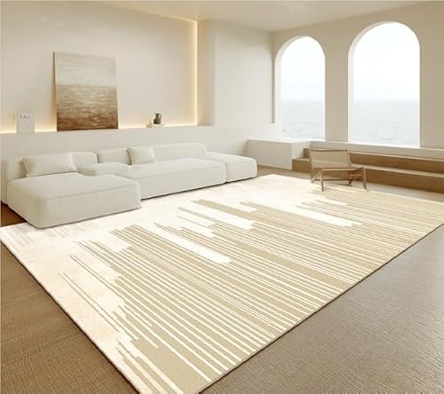 Arvella Rug Teppich Wohnzimmer Waschbar 80 x 120 cm, rutschfest und Weich, ideal für Schlafzimmer, Küche, Bad, Büro, Flur, Esszimmer Moderne Abstrakte Linien Beige Arvella Rug Teppich Wohnzimmer Waschbar 80 x 120 cm, rutschfest und Weich, ideal für Schlafzimmer, Küche, Bad, Büro, Flur, Esszimmer Moderne Abstrakte Linien Beige von Arvella Rug
