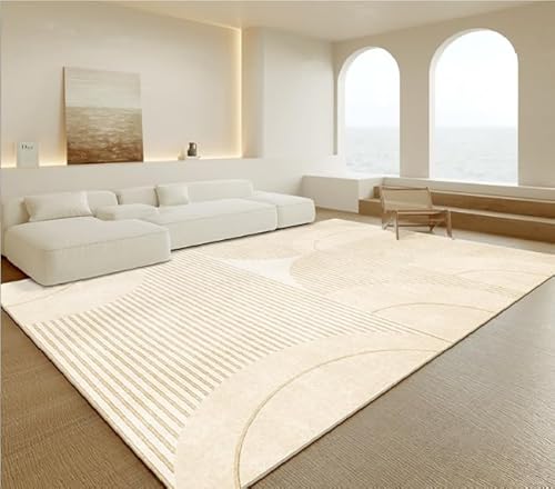 Arvella Rug Teppich Wohnzimmer Waschbar 80 x 120 cm, rutschfest und Weich, ideal für Schlafzimmer, Küche, Bad, Büro, Flur, Esszimmer Moderne Abstrakte Linien Beige Arvella Rug Teppich Wohnzimmer Waschbar 80 x 120 cm, rutschfest und Weich, ideal für Schlafzimmer, Küche, Bad, Büro, Flur, Esszimmer Moderne Abstrakte Linien Beige von Arvella Rug