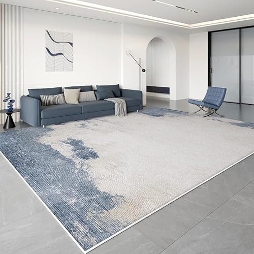 Arvella Rug Teppich Wohnzimmer Waschbar 90 x 150 cm, Kurzflor rutschfest, ideal für Schlafzimmer, Küche, Flur und Home-Office Moderne Abstrakte Tinte Stil Blau Arvella Rug Teppich Wohnzimmer Waschbar 90 x 150 cm, Kurzflor rutschfest, ideal für Schlafzimmer, Küche, Flur und Home-Office Moderne Abstrakte Tinte Stil Blau von Arvella Rug