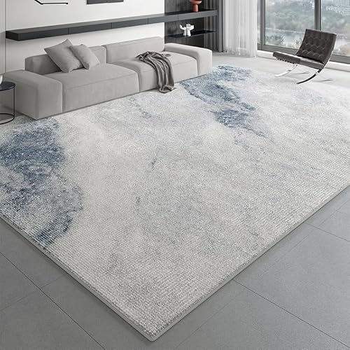 Teppich Wohnzimmer Waschbar 80 x 160 cm, Anti-Rutsch und Weich, Schlafzimmer Bettvorleger für Küche, Esszimmer, Arbeitszimmer Moderne Abstrakte Tinte Stil Blau von Arvella Rug