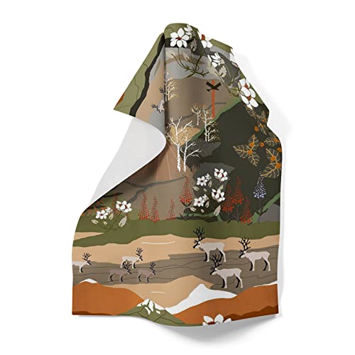 Arvidssons Textil Fjällvandring Grün-Beige Geschirrtuch 46x70 cm von Arvidssons Textil