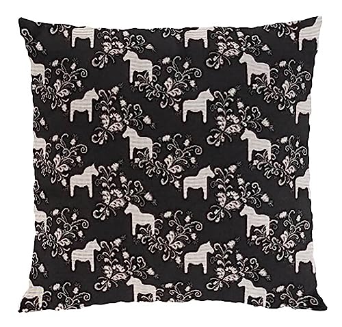 Arvidssons Textil Kurbits Mini Jacquard Schwarz Kissenbezug 40x40 cm von Arvidssons Textil