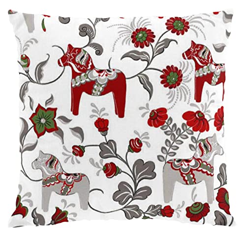Arvidssons Textil Leksand Weiß-Rot Kissenbezug 47x47 cm von Arvidssons Textil