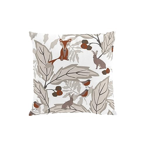 Arvidssons Textil Skogens Vänner Beige Kissenbezug 47x47 cm von Arvidssons Textil