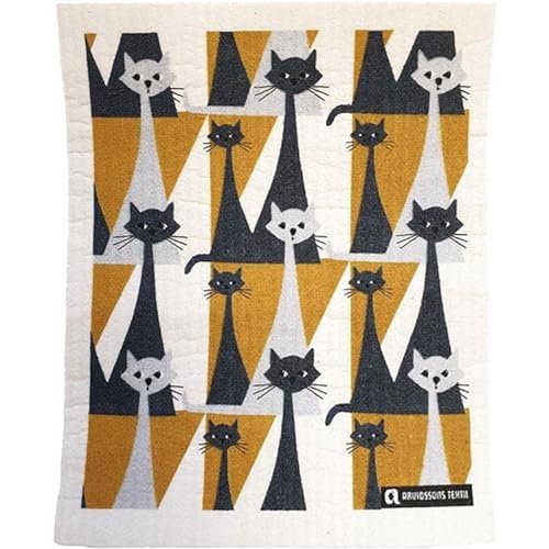 Arvidssons Textil Kitty Mini Gelb Spüllappen 17x20 cm von Arvidssons Textil