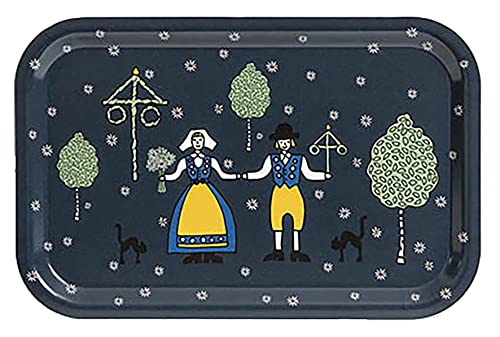 Arvidssons Textil Sverige Dunkelblau Tablett 33x21 cm von Arvidssons Textil