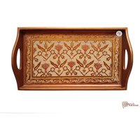 Set 2 Azafate Rechteckig, "Manto Arena Dorado", Bandeja De Madera Con Asa, Azafates Decorativos Trabajados En Peru , Temática." von Arvip