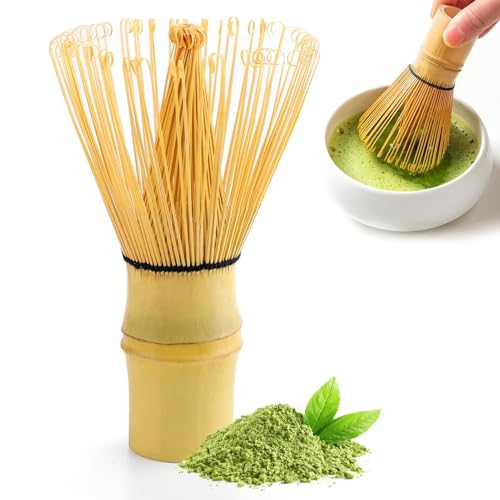 Arvoni Matcha Besen Bambus mit 100 Borsten, Chasen für Zeremonie, Whisk Handarbeit, Traditioneller Teebesen von Arvoni