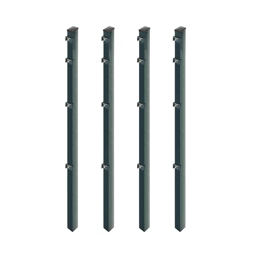 4x Pfosten zum Einbetonieren für Mattenhöhe 120/123 cm | 6x4x180 cm | Anthrazit von Arvotec