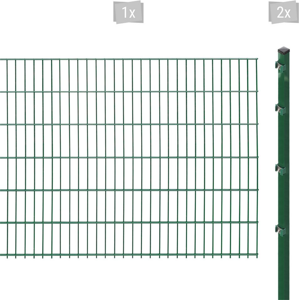 Arvotec Doppelstabmattenzaun ESSENTIAL 123 zum Einbetonieren, (Set), Zaunhöhe 123 cm, Zaunlänge 2 - 60 m von Arvotec