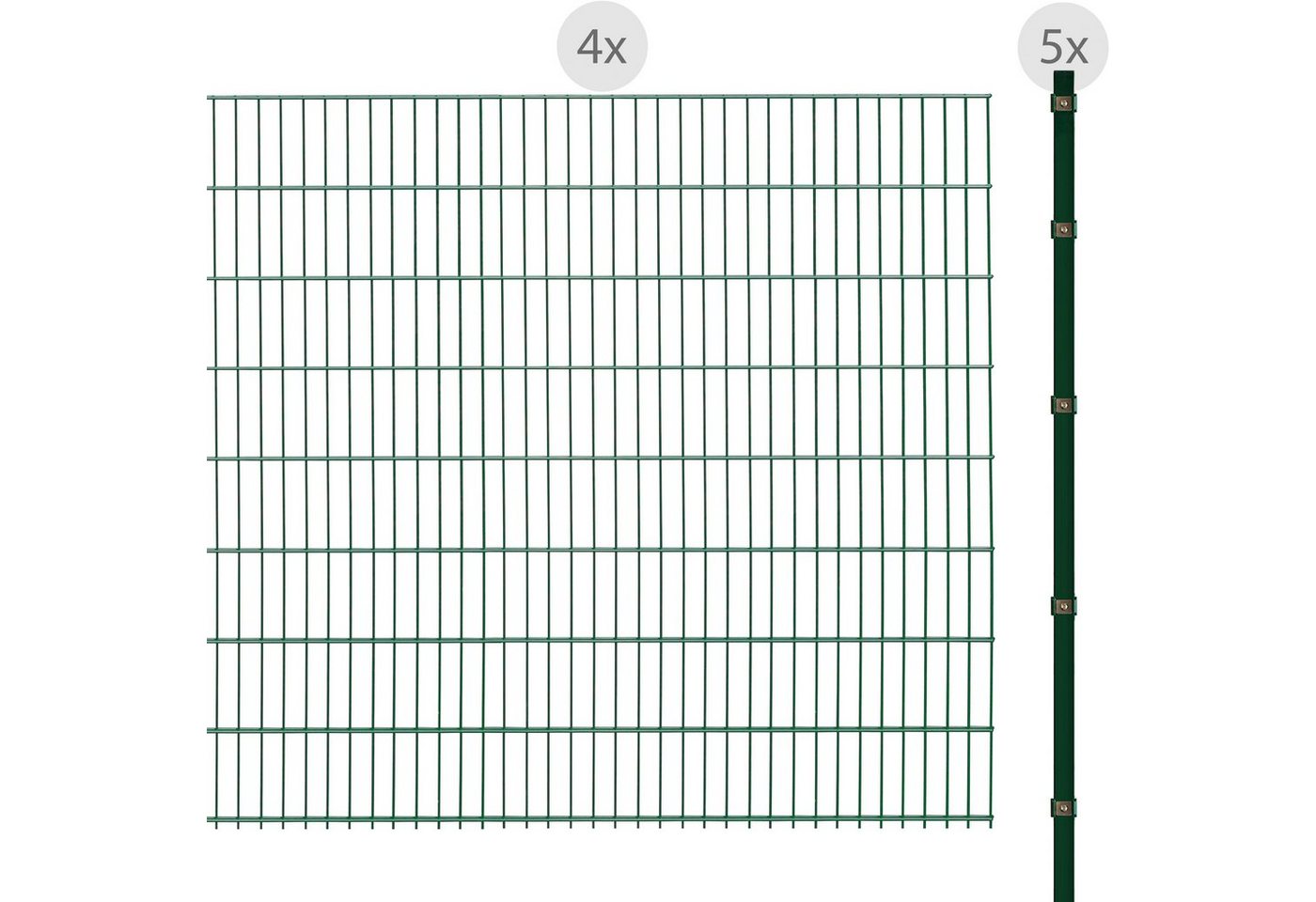 Arvotec Doppelstabmattenzaun ESSENTIAL 163 zum Einbetonieren, (Set), Zaunhöhe 163 cm, Zaunlänge 2 - 60 m von Arvotec