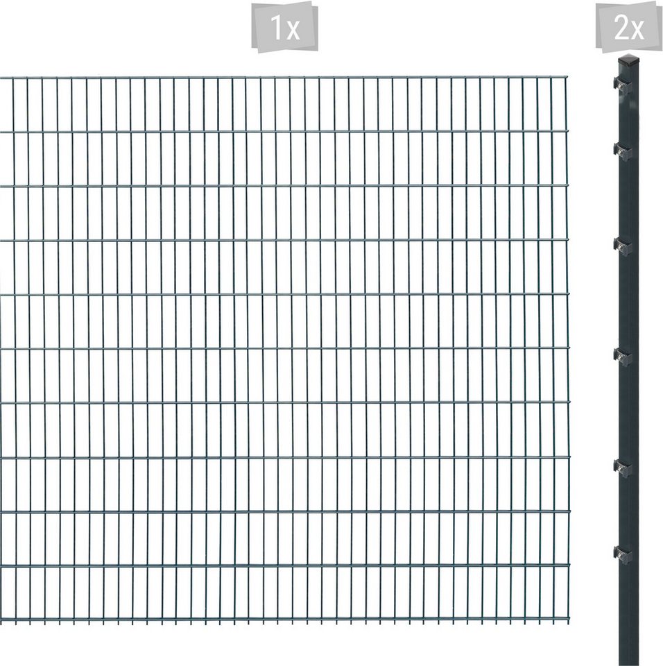 Arvotec Doppelstabmattenzaun ESSENTIAL 203 zum Einbetonieren, (Set), Zaunhöhe 203 cm, Zaunlänge 2 - 60 m von Arvotec