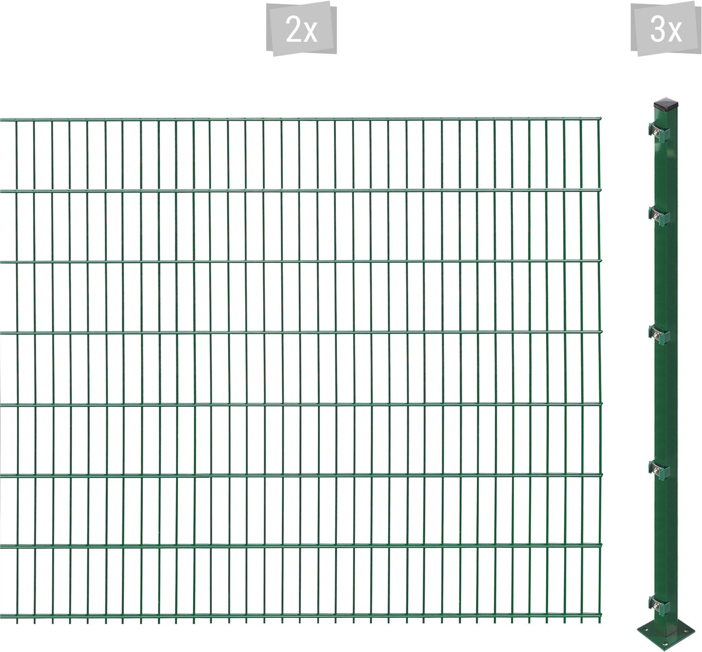 Arvotec Doppelstabmattenzaun ESSENTIAL 143 zum Aufschrauben, (Set), Zaunhöhe 143 cm, Zaunlänge 2 - 60 m von Arvotec