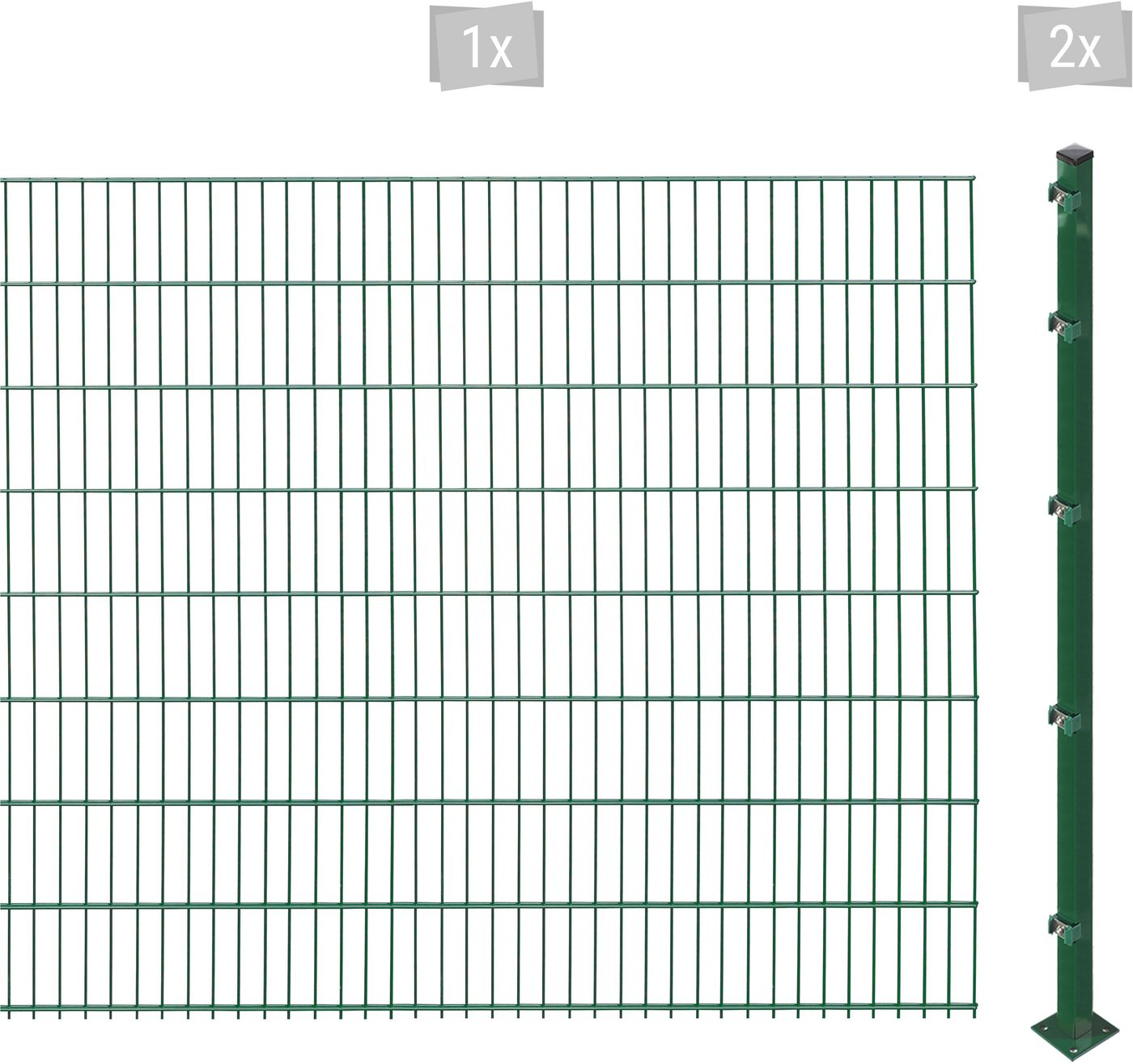 Arvotec Doppelstabmattenzaun ESSENTIAL 163 zum Aufschrauben, (Set), Zaunhöhe 163 cm, Zaunlänge 2 - 60 m von Arvotec