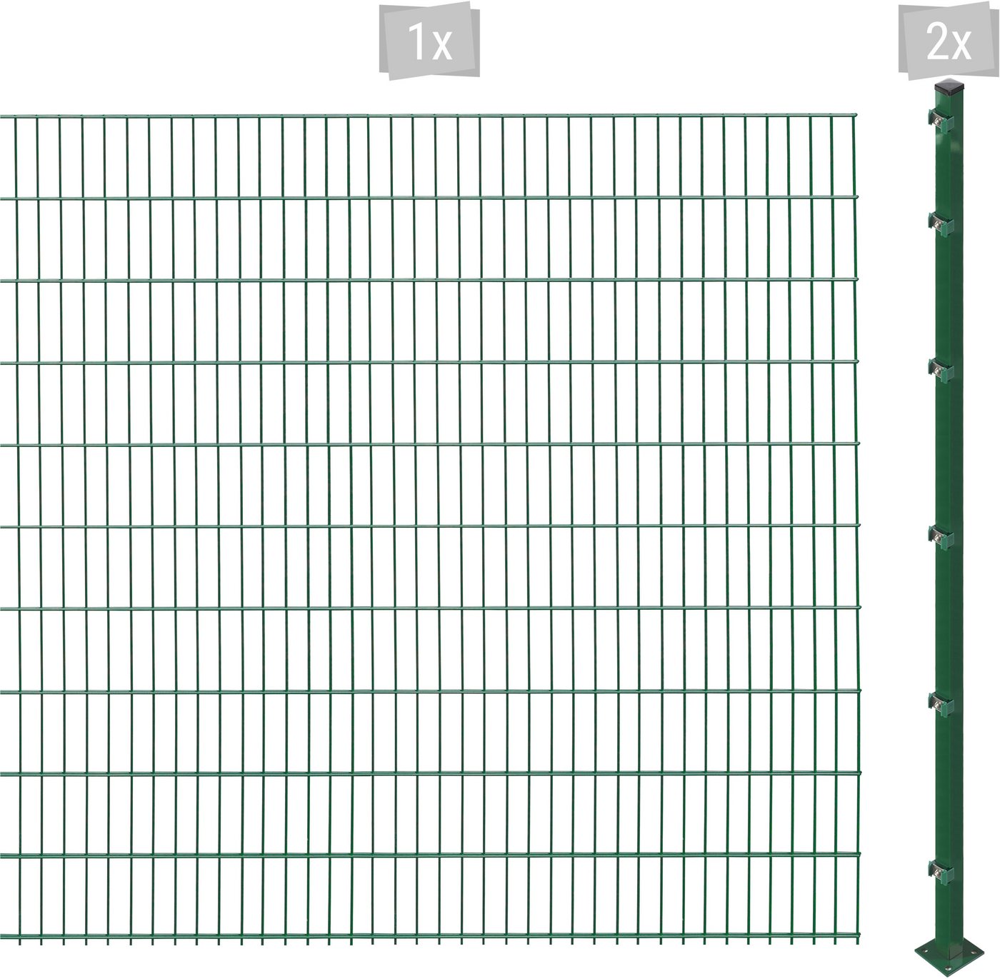 Arvotec Doppelstabmattenzaun ESSENTIAL 203 zum Aufschrauben, (Set), Zaunhöhe 203 cm, Zaunlänge 2 - 60 m von Arvotec