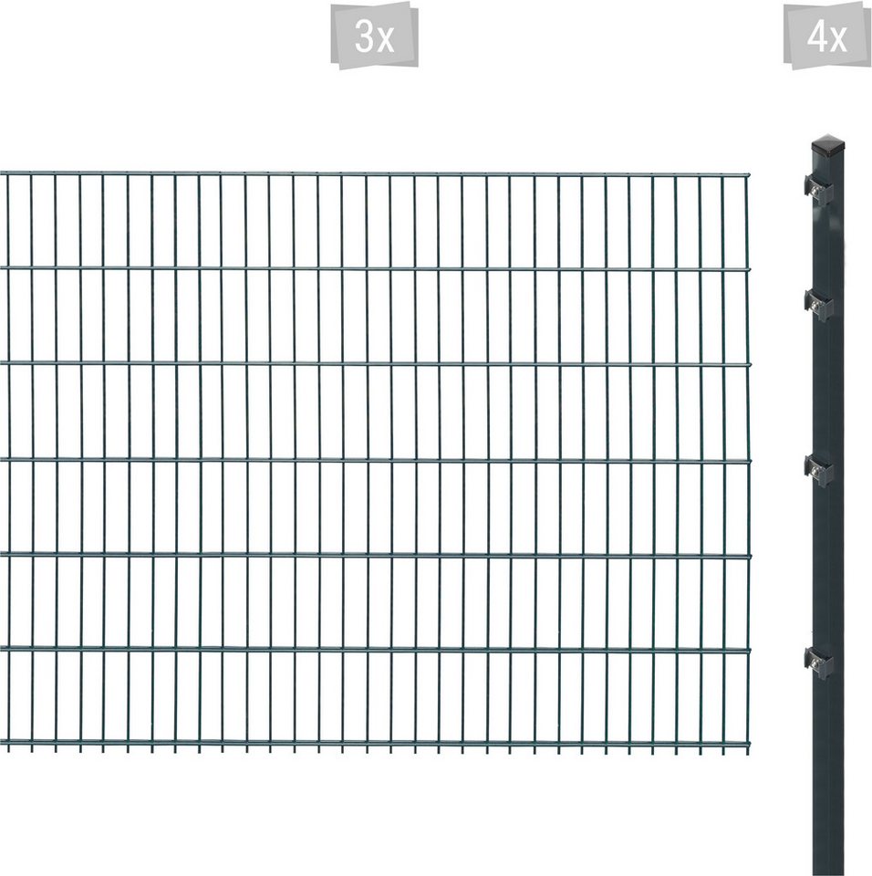 Arvotec Doppelstabmattenzaun ESSENTIAL 123 zum Einbetonieren, (Set), Zaunhöhe 123 cm, Zaunlänge 2 - 60 m von Arvotec