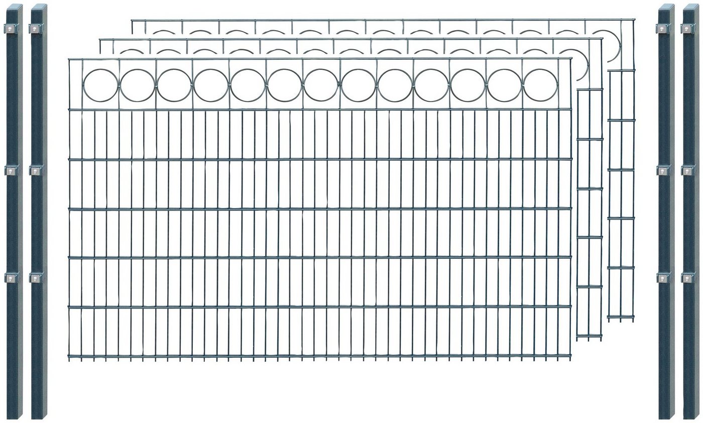 Arvotec Doppelstabmattenzaun EXCLUSIVE 120 zum Einbetonieren "Ring" mit Zierleiste, (Set), Zaunhöhe 120 cm, Zaunlänge 2 - 60 m von Arvotec