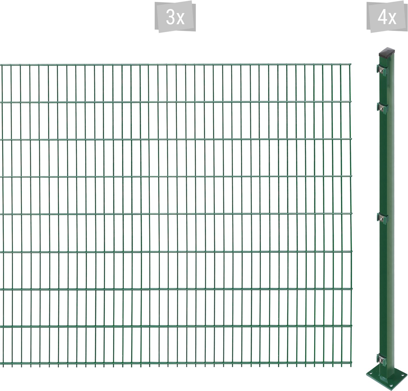 Arvotec Doppelstabmattenzaun EASY 163 zum Aufschrauben, (Set), Zaunhöhe 163 cm, Zaunlänge 2 - 60 m von Arvotec