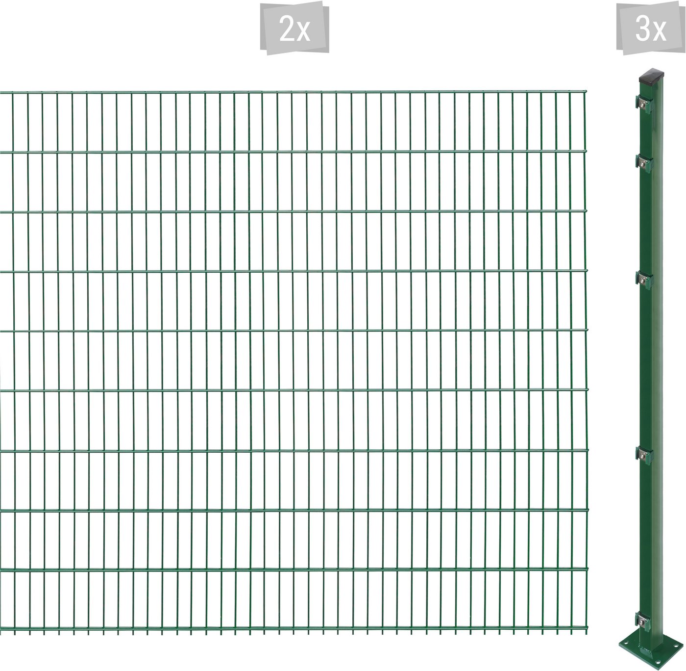 Arvotec Doppelstabmattenzaun EASY 183 zum Aufschrauben, (Set), Zaunhöhe 183 cm, Zaunlänge 2 - 60 m von Arvotec