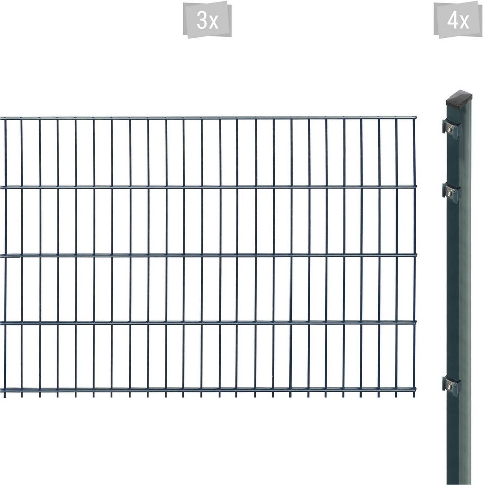 Arvotec Doppelstabmattenzaun EXCLUSIVE 83 zum Einbetonieren, (Set), Zaunhöhe 83 cm, Zaunlänge 2 - 60 m von Arvotec