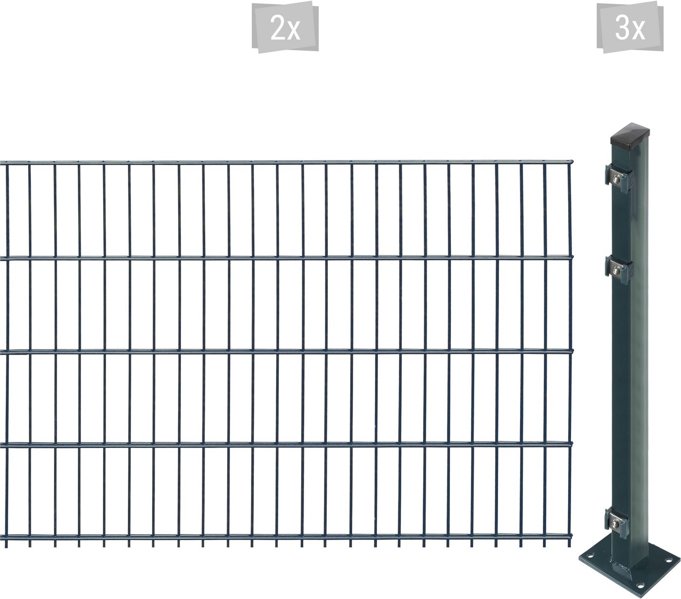 Arvotec Doppelstabmattenzaun EASY 83 zum Aufschrauben, (Set), Zaunhöhe 83 cm, Zaunlänge 2 - 60 m von Arvotec