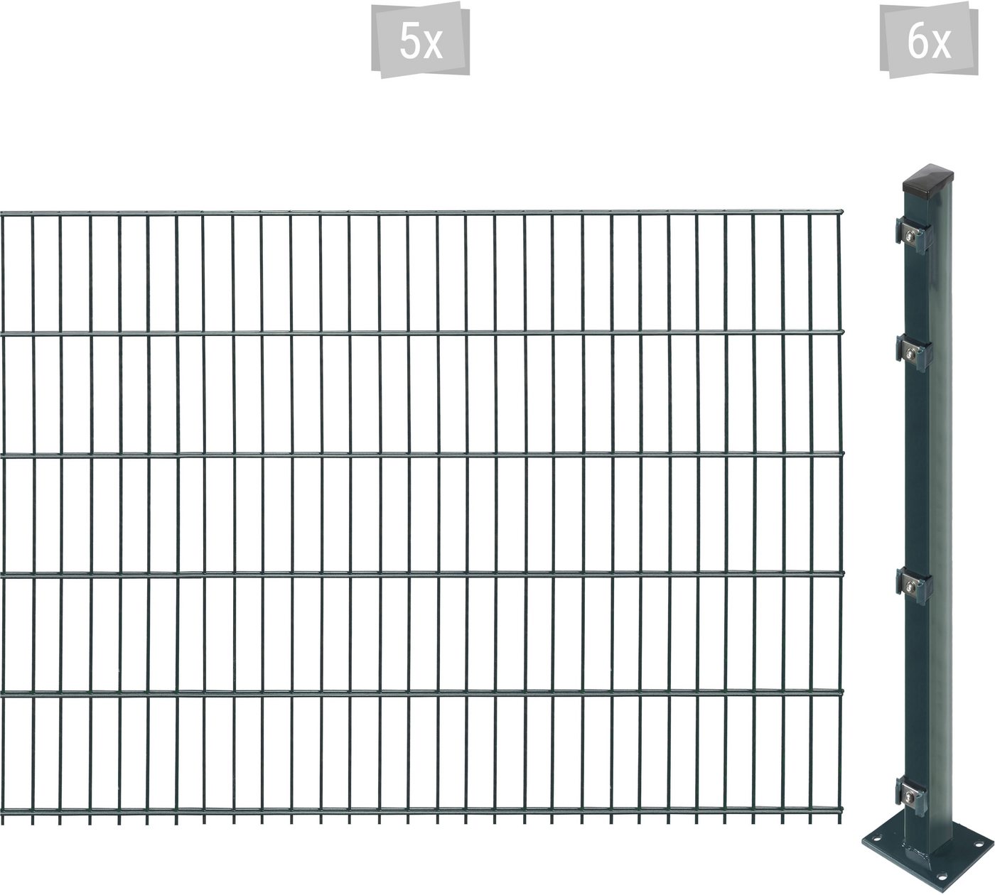 Arvotec Doppelstabmattenzaun EASY 103 zum Aufschrauben, (Set), Zaunhöhe 103 cm, Zaunlänge 2 - 60 m von Arvotec