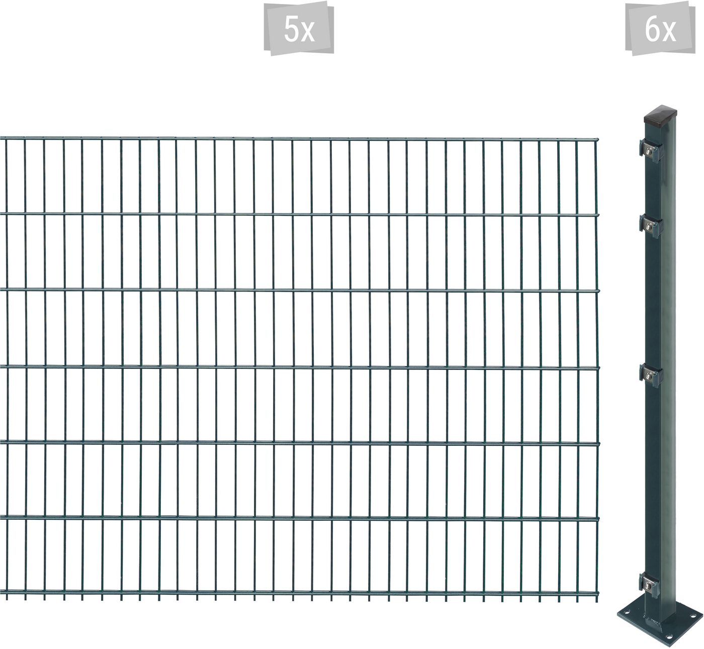 Arvotec Doppelstabmattenzaun EASY 123 zum Aufschrauben, (Set), Zaunhöhe 123 cm, Zaunlänge 2 - 60 m von Arvotec